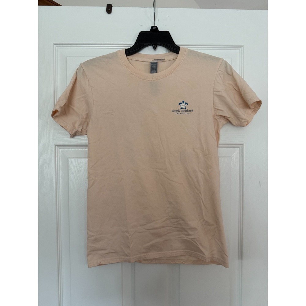 Simply Southern Turtle Bow Graphic T-Shirt Womens Small Beach Coastal